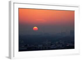 Berlin, Sunset, Silhouettes-Catharina Lux-Framed Photographic Print