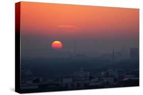 Berlin, Sunset, Silhouettes-Catharina Lux-Stretched Canvas