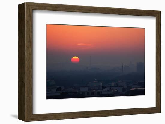 Berlin, Sunset, Silhouettes-Catharina Lux-Framed Photographic Print