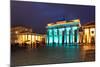 Berlin, the Brandenburg Gate, Night Photography-Catharina Lux-Mounted Photographic Print