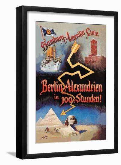 Berlin to Alexandria in 100 Hours on the Hamburg-Amerika Cruise Line-null-Framed Art Print