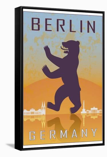 Berlin Vintage Poster-paulrommer-Framed Stretched Canvas