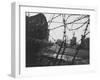 Berlin Wall Stretches Divisionally Between Buildings That Were Once on Common Ground-Paul Schutzer-Framed Photographic Print