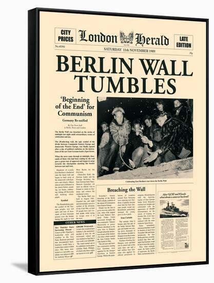 Berlin Wall Tumbles-The Vintage Collection-Framed Stretched Canvas