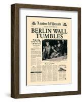 Berlin Wall Tumbles-The Vintage Collection-Framed Art Print