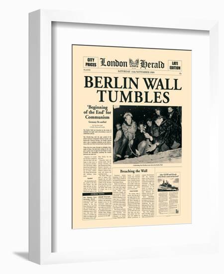 Berlin Wall Tumbles-The Vintage Collection-Framed Art Print