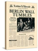 Berlin Wall Tumbles-The Vintage Collection-Stretched Canvas