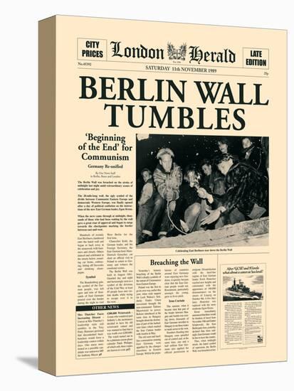 Berlin Wall Tumbles-The Vintage Collection-Stretched Canvas