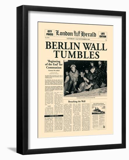 Berlin Wall Tumbles-The Vintage Collection-Framed Art Print