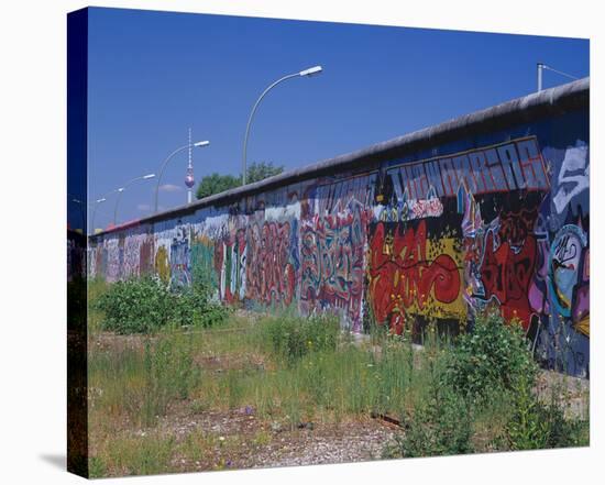 Berlin Wall TV tower Berlin-null-Stretched Canvas