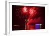 Berlin, Wannsee, Beach Swimming Area, Fireworks-Catharina Lux-Framed Photographic Print