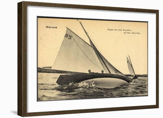 Berlin Wannsee, Segeln Bei Einer Sturmbrise, Boot-null-Framed Giclee Print