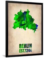 Berlin Watercolor Map-NaxArt-Framed Art Print