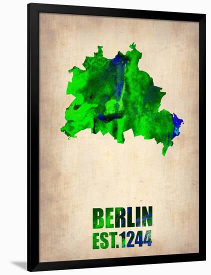 Berlin Watercolor Map-NaxArt-Framed Art Print