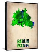 Berlin Watercolor Map-NaxArt-Framed Stretched Canvas
