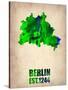 Berlin Watercolor Map-NaxArt-Stretched Canvas
