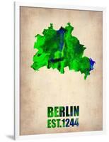 Berlin Watercolor Map-NaxArt-Framed Art Print