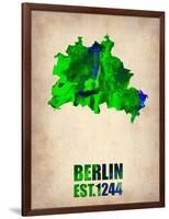 Berlin Watercolor Map-NaxArt-Framed Art Print