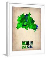 Berlin Watercolor Map-NaxArt-Framed Art Print