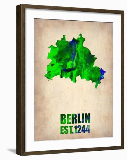 Berlin Watercolor Map-NaxArt-Framed Art Print