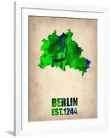 Berlin Watercolor Map-NaxArt-Framed Art Print