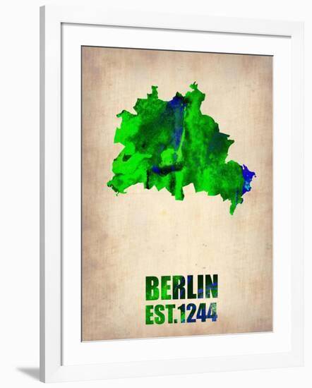 Berlin Watercolor Map-NaxArt-Framed Art Print