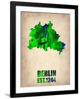 Berlin Watercolor Map-NaxArt-Framed Art Print