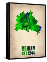 Berlin Watercolor Map-NaxArt-Framed Stretched Canvas