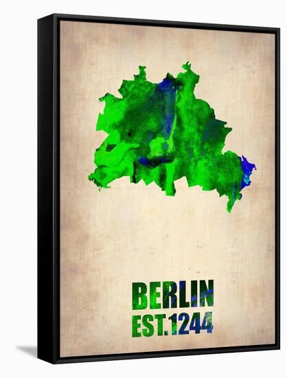 Berlin Watercolor Map-NaxArt-Framed Stretched Canvas