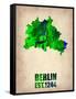 Berlin Watercolor Map-NaxArt-Framed Stretched Canvas