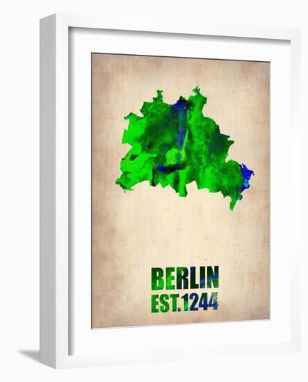 Berlin Watercolor Map-NaxArt-Framed Art Print