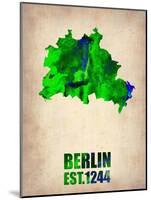 Berlin Watercolor Map-NaxArt-Mounted Art Print