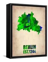 Berlin Watercolor Map-NaxArt-Framed Stretched Canvas