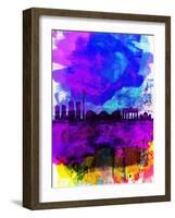 Berlin Watercolor Skyline-NaxArt-Framed Art Print