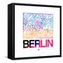 Berlin Watercolor Street Map-NaxArt-Framed Stretched Canvas