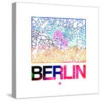 Berlin Watercolor Street Map-NaxArt-Stretched Canvas