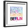 Berlin Watercolor Street Map-NaxArt-Framed Premium Giclee Print