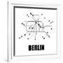 Berlin White Subway Map-null-Framed Art Print