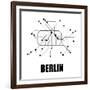 Berlin White Subway Map-null-Framed Art Print