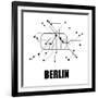 Berlin White Subway Map-null-Framed Art Print