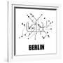 Berlin White Subway Map-null-Framed Art Print