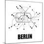 Berlin White Subway Map-null-Mounted Art Print