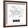 Berlin White Subway Map-null-Framed Art Print