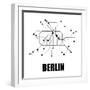 Berlin White Subway Map-null-Framed Art Print