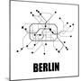 Berlin White Subway Map-null-Mounted Art Print