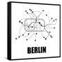 Berlin White Subway Map-null-Framed Stretched Canvas