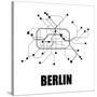 Berlin White Subway Map-null-Stretched Canvas