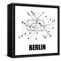 Berlin White Subway Map-null-Framed Stretched Canvas