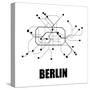 Berlin White Subway Map-null-Stretched Canvas