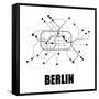 Berlin White Subway Map-null-Framed Stretched Canvas
